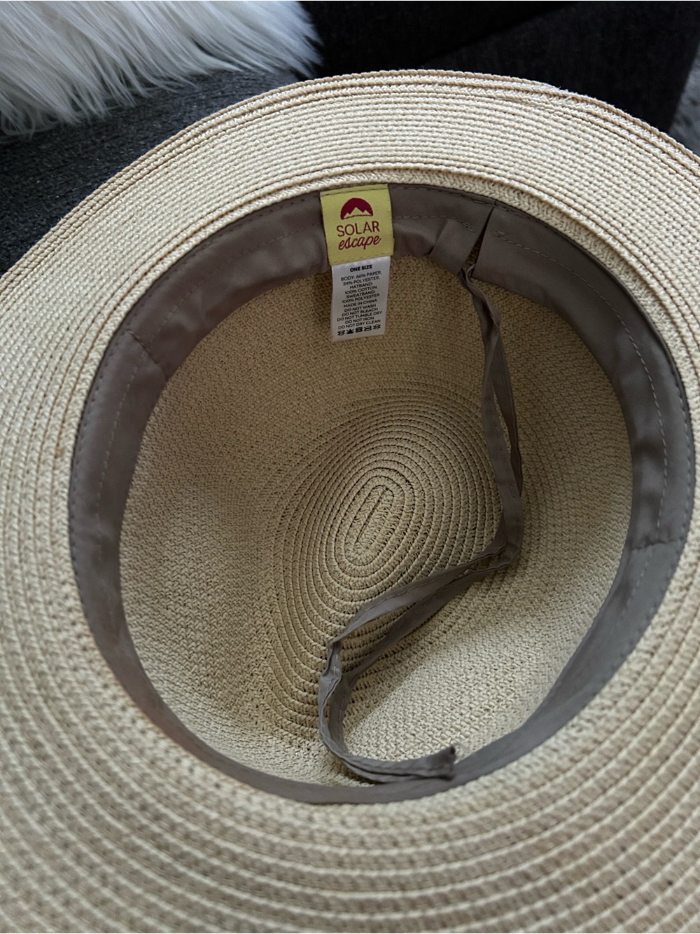 Classic Solar Eclipse Straw Fedora Hat with black Band - Picture 4 of 4